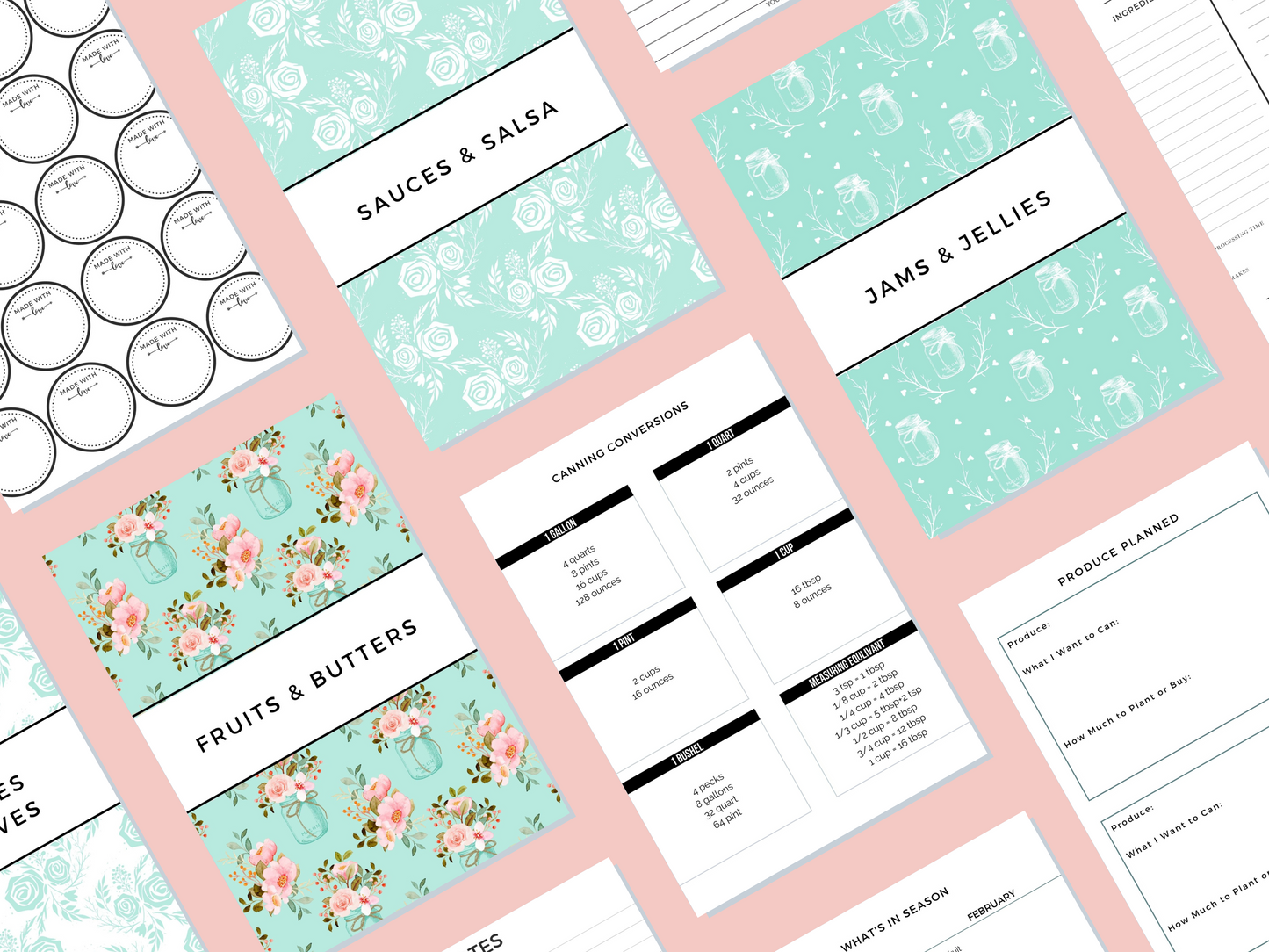 Jar Canning Log Journal Planner Printable PDF for Homesteaders, Canners 29 Pages Instant Download (Copy)