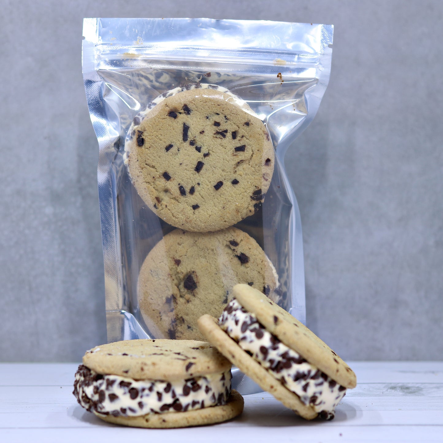Freeze Dried Chocolate Chip Ice Cream Sandwiches