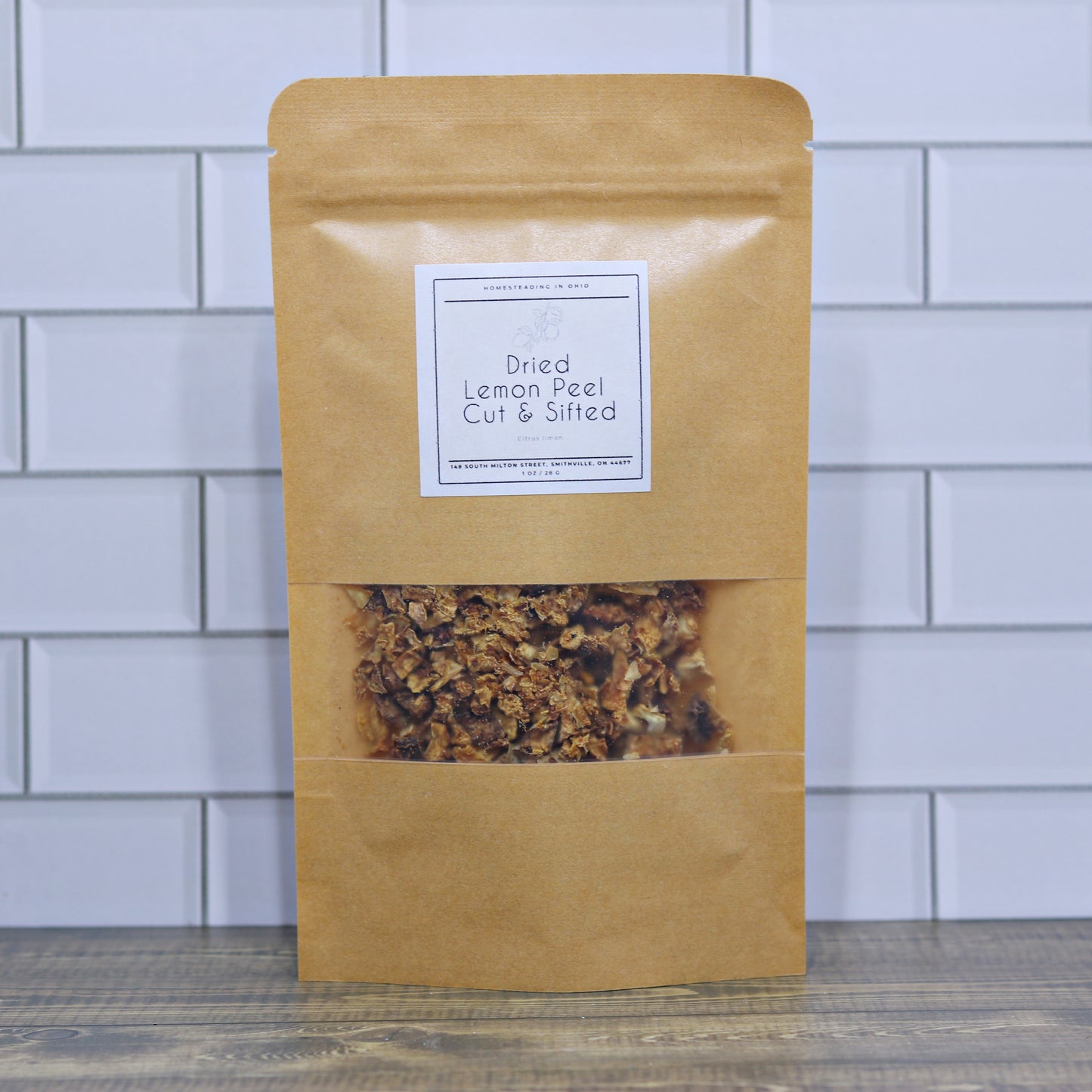 Dried Lemon Peel 1 Ounce Cut and Sifted