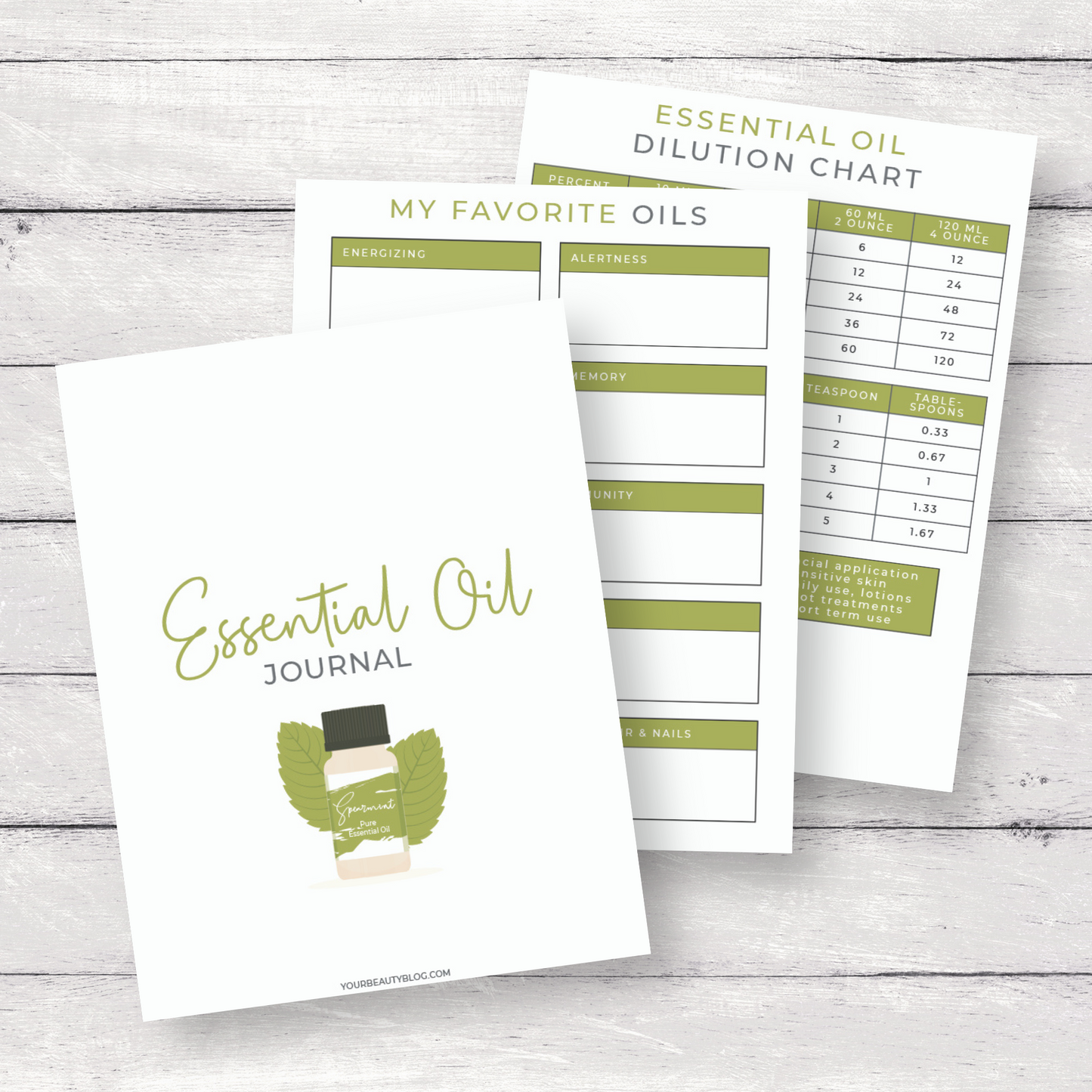 Essential Oil DIY Bath & Body Binder Journal Notebook Printable Instant Download  Digital PDF 8.5x11