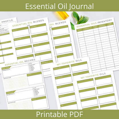 Essential Oil DIY Bath & Body Binder Journal Notebook Printable Instant Download  Digital PDF 8.5x11