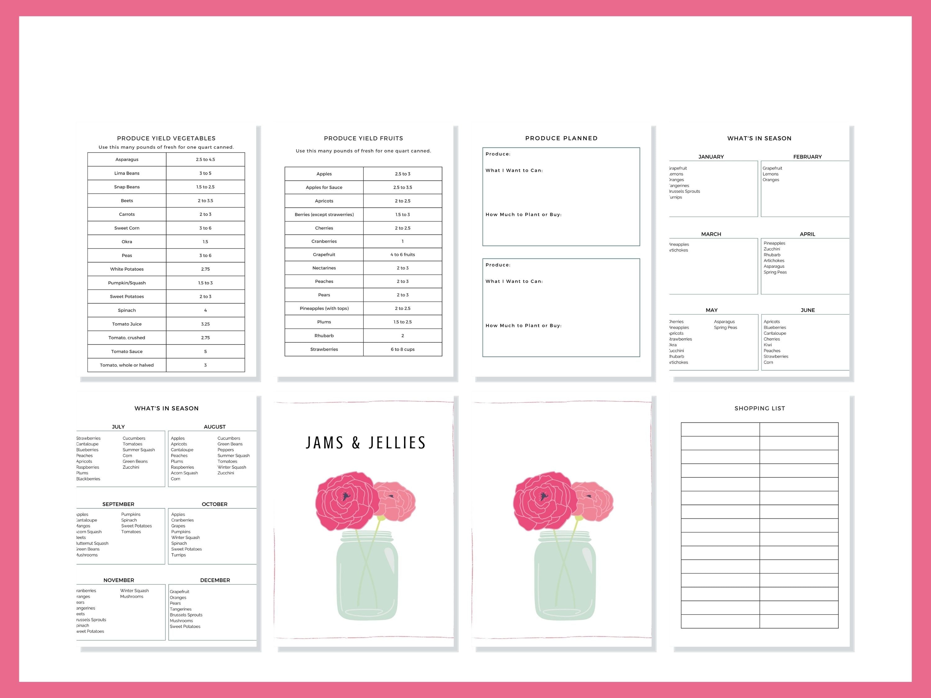 Canning Log Journal Planner Printable PDF for Homesteaders, Canners Grab Your Balls  29 Pages Instant Download (Copy)