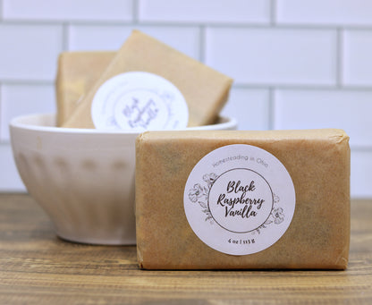 Black Raspberry Vanilla Soap | Goat's Milk 4 oz Body Bar