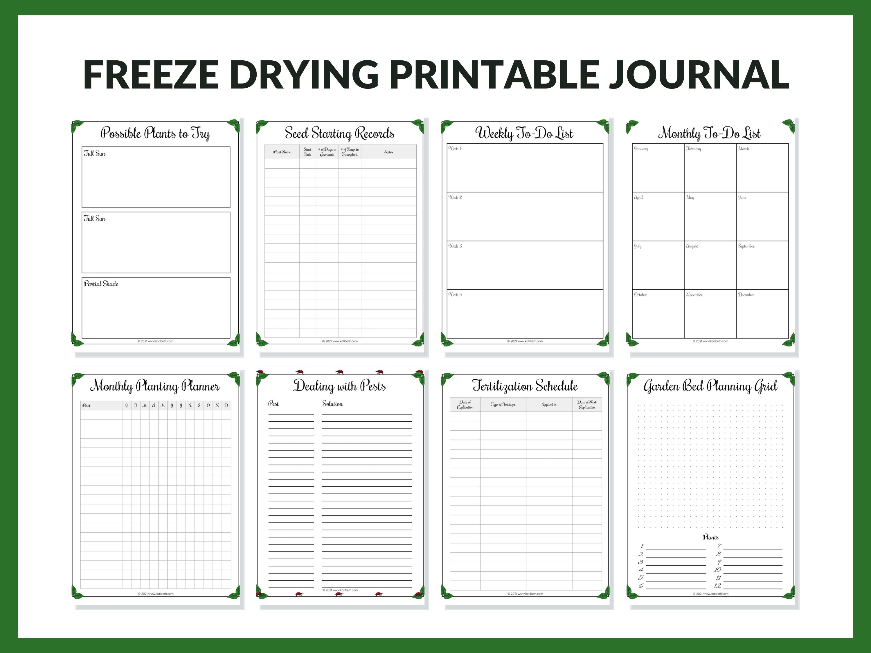 Gardening Planner Printable PDF 8.5x11 Instant Download for 3 Ring Binder Journal