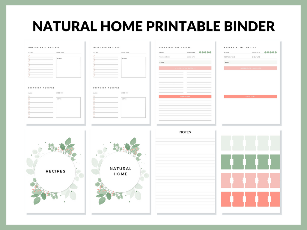 Natural Home Homesteading Planner for Homesteaders  Printable Binder PDF Instant Download Recipe Book Printable Pages