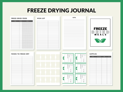 Freeze Drying Journal Batch Log Recipe Book