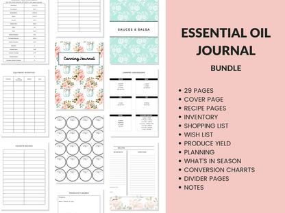 Jar Canning Log Journal Planner Printable PDF for Homesteaders, Canners  29 Pages Instant Download (Copy)