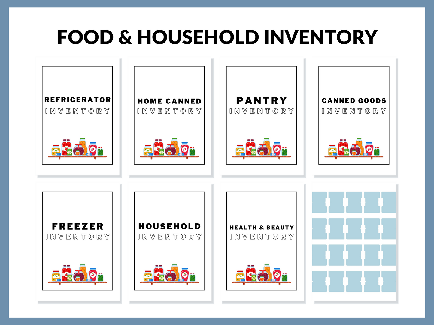 Pantry Inventory Printable Household Food Inventory Food Sheet Instant Digital Download PDF Home Management Binder 56 Pages