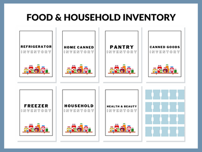 Pantry Inventory Printable Household Food Inventory Food Sheet Instant Digital Download PDF Home Management Binder 56 Pages