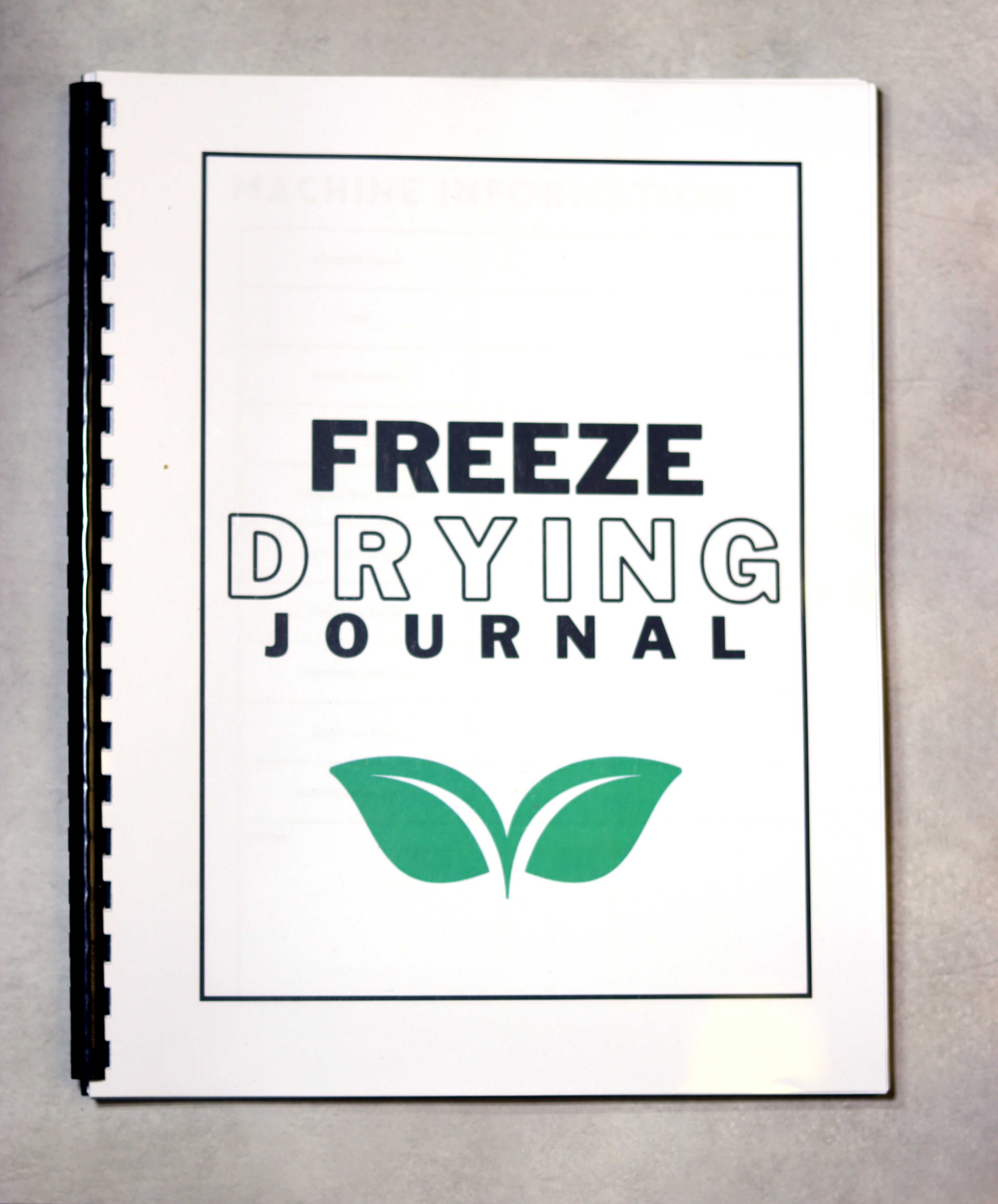 Freeze Drying Journal Batch Log Recipe Book Physical Book