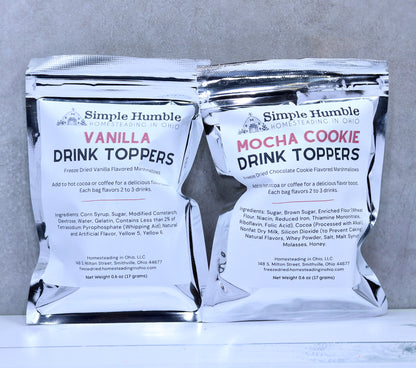 Freeze Dried Drink Toppers for Hot Cocoa, Coffee