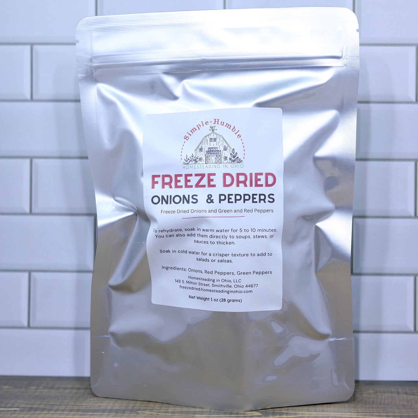 Freeze Dried Onions and Bell Pepper Mix (Green and Red Peppers)