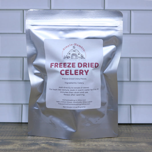 Freeze Dried Celery | Lightweight Pantry Staple for Soups, Stews &amp; Seasonings | Pint Size Bag