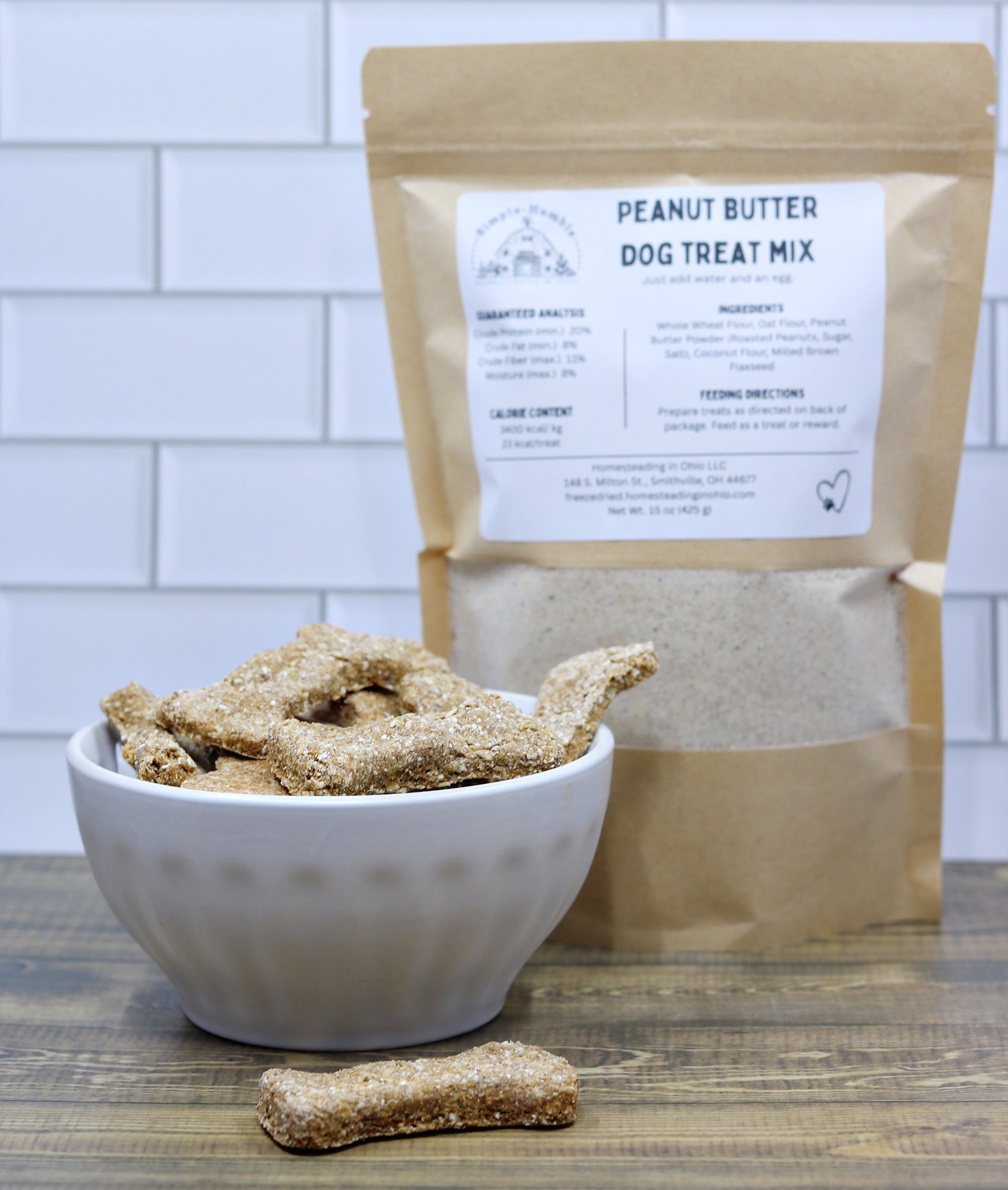 Homemade Dog Treat Mix – Human Grade DIY Dog Biscuit Baking Mix – Just Add Egg & Water – Makes 45 Natural Dog Treats