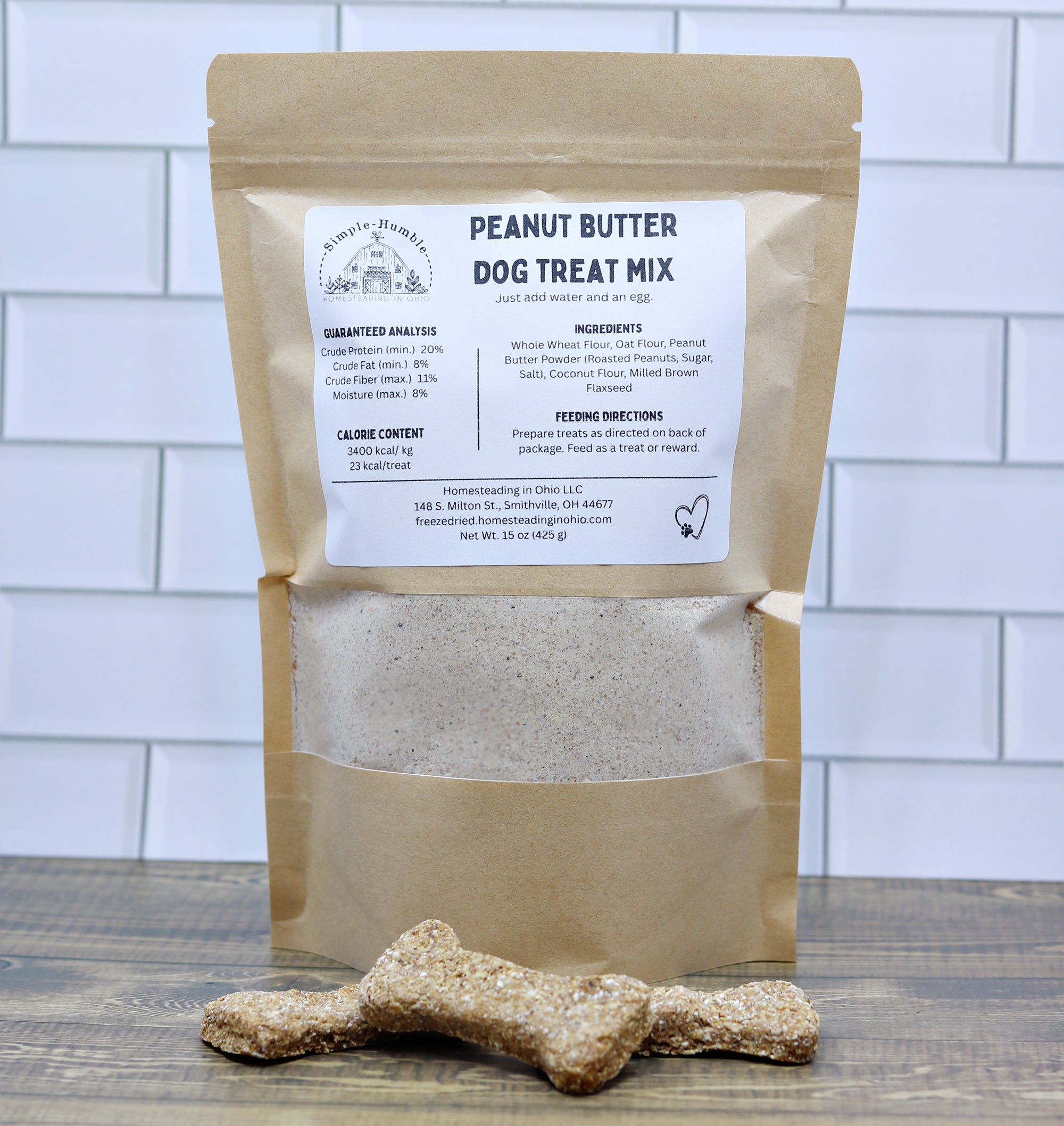 Homemade Dog Treat Mix – Human Grade DIY Dog Biscuit Baking Mix – Just Add Egg & Water – Makes 45 Natural Dog Treats