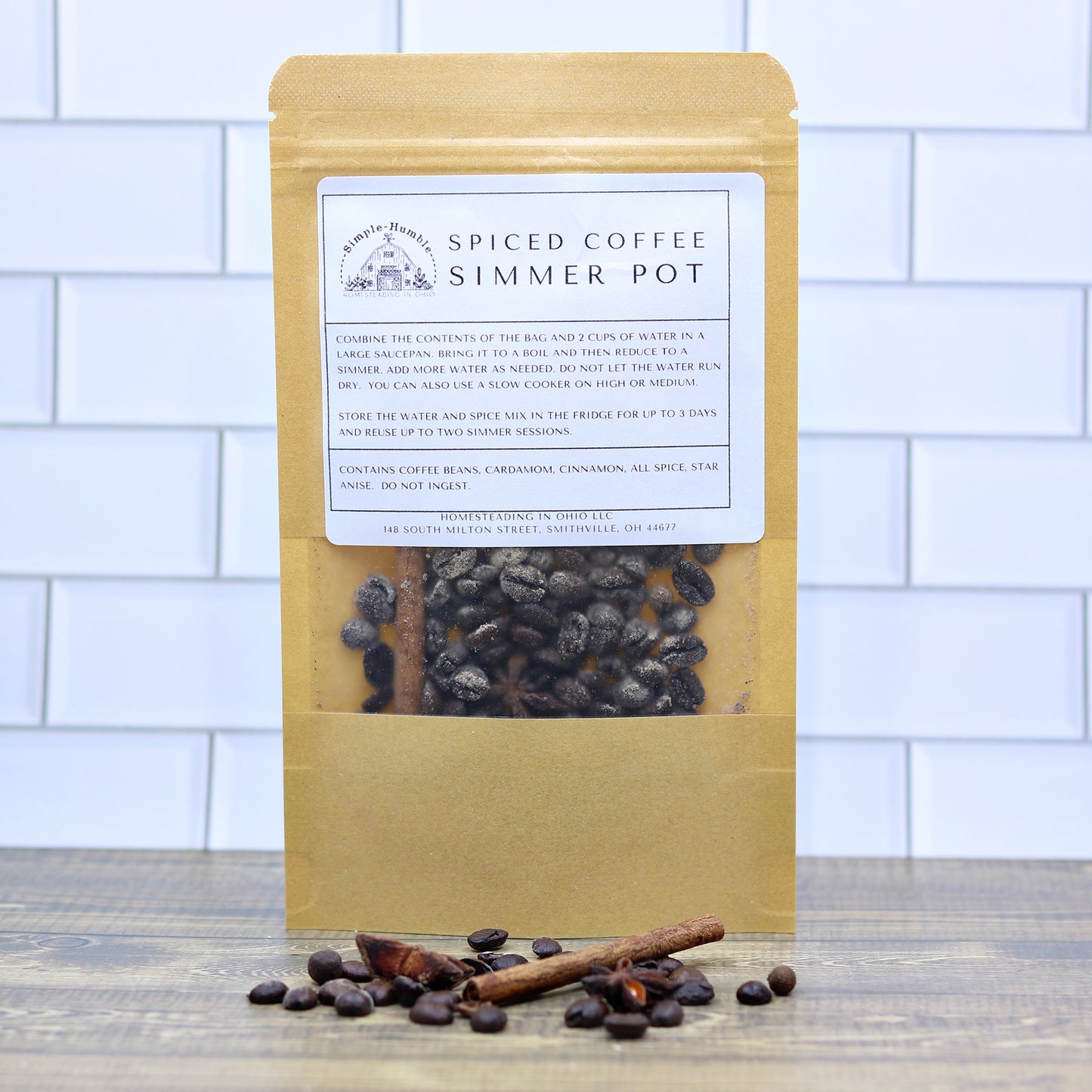 Spiced Coffee Simmer Pot – Coffee Bean & Cinnamon Stovetop Potpourri – Natural Home Fragrance