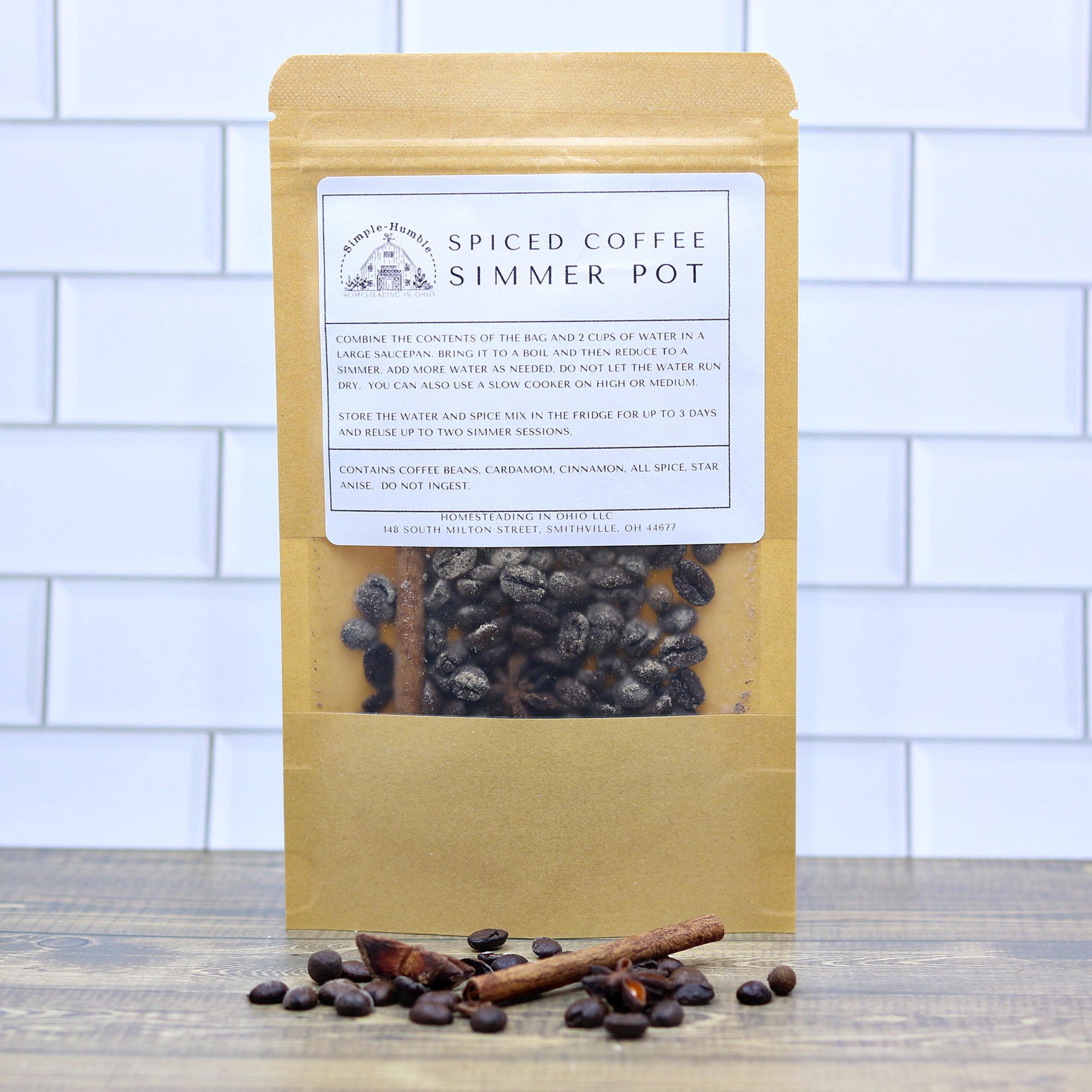 Spiced Coffee Simmer Pot – Coffee Bean & Cinnamon Stovetop Potpourri – Natural Home Fragrance