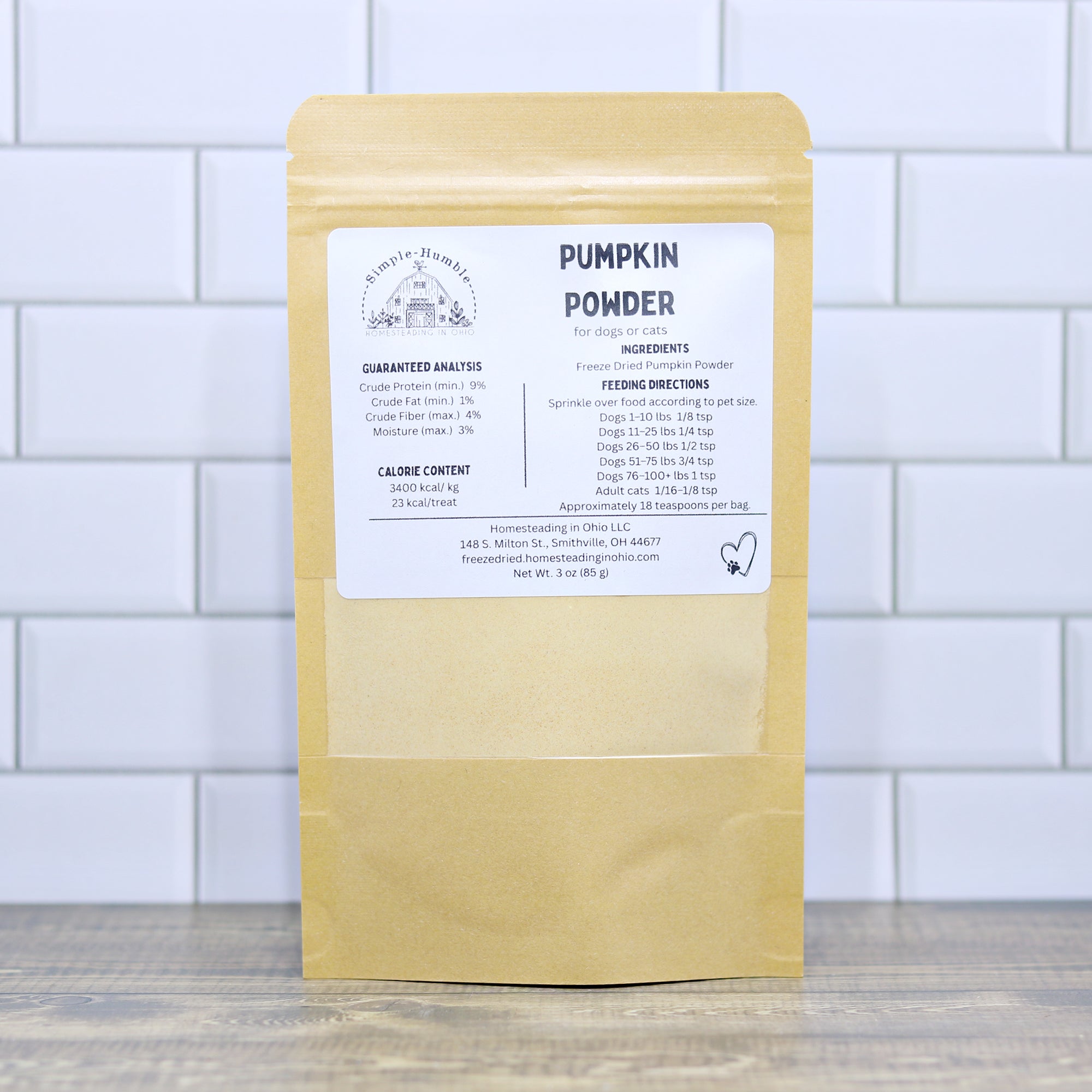 Pumpkin Powder for Dogs & Cats | Freeze Dried Pumpkin Food Topper & Digestive Support