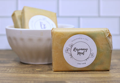 Rosemary Mint Cold Process Soap | 4 oz Moisturizing Bar