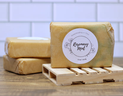 Rosemary Mint Cold Process Soap | 4 oz Moisturizing Bar