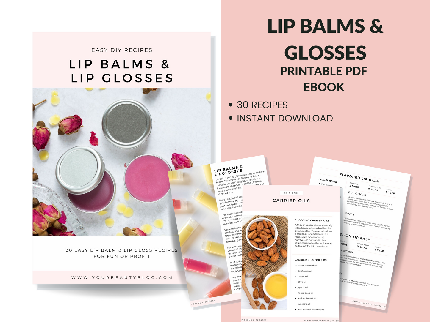 Lip Balms and Lip Glosses Recipe Ebook Printable 30 Easy Lip Balm and Lip Gloss Recipes to Make at Home