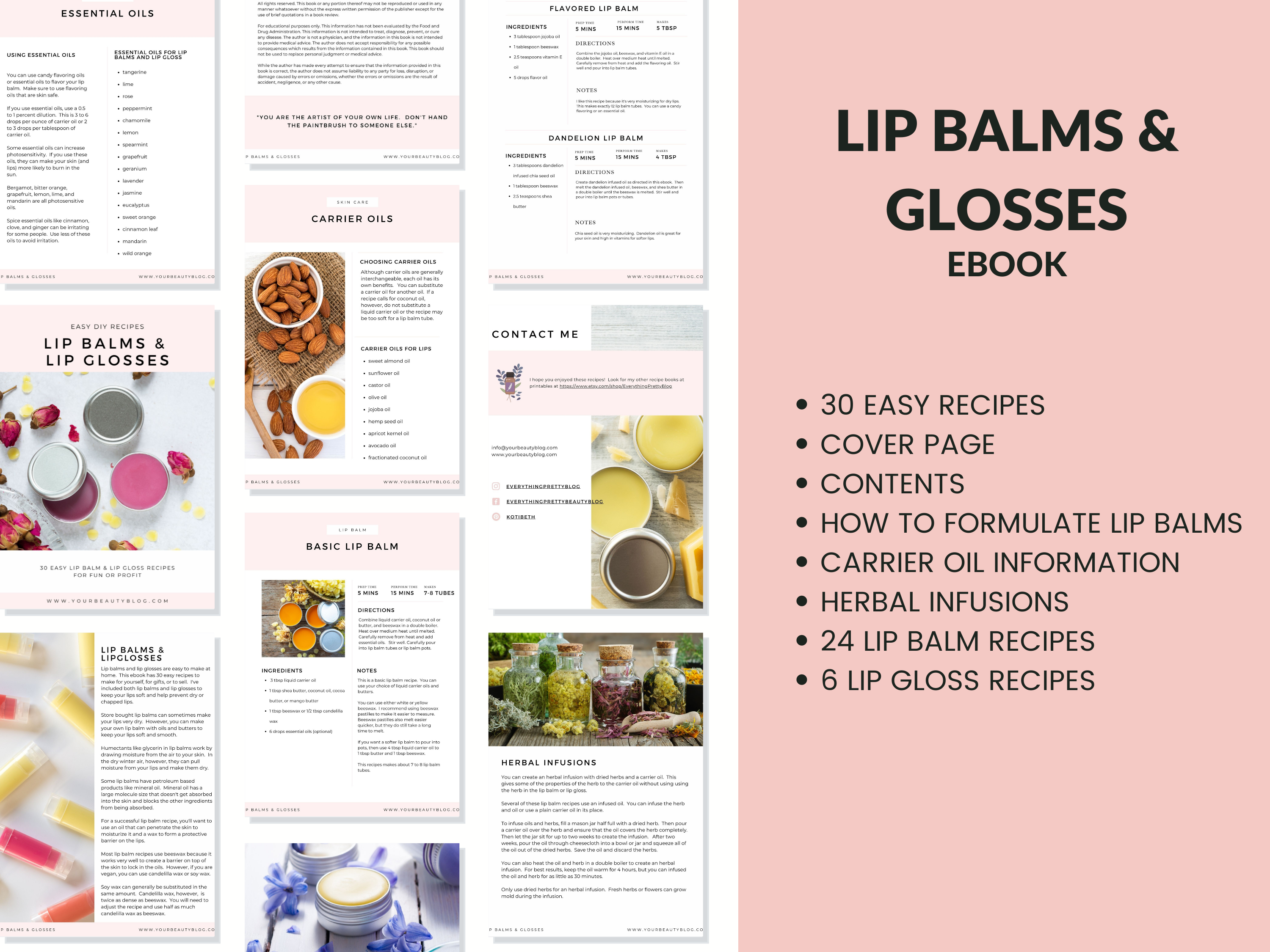 Lip Balms and Lip Glosses Recipe Ebook Printable 30 Easy Lip Balm and Lip Gloss Recipes to Make at Home