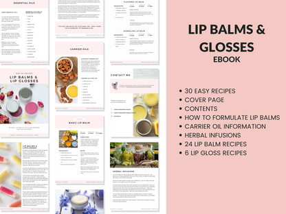 Lip Balms and Lip Glosses Recipe Ebook Printable 30 Easy Lip Balm and Lip Gloss Recipes to Make at Home