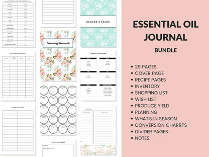 Canning Journal Printable Planner For Homesteaders, Canners 29 Page PDF 8.5x11 Instant Download Mason Jar Theme Homesteading