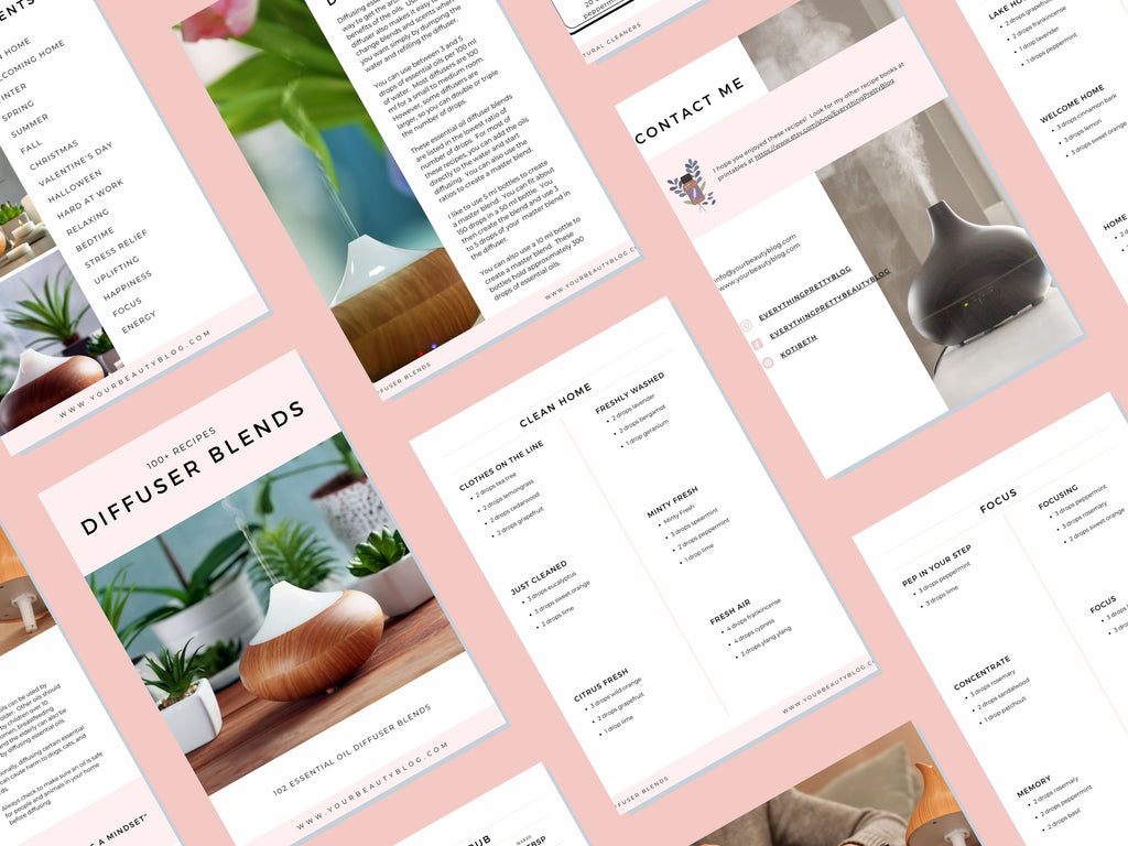 100+ Essential Oil Diffuser Recipes to Use in Your Home Ebook Book