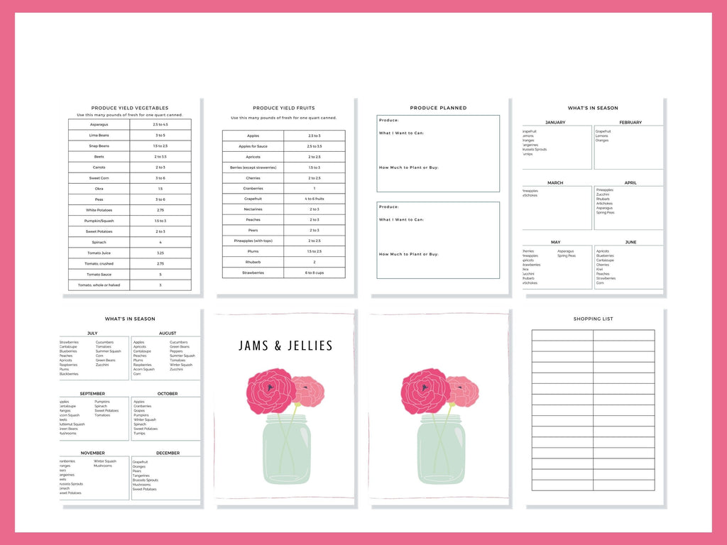 Canning Journal Printable Planner For Homesteaders, Canners Recipes 29 Page PDF 8.5x11 Instant Download Grab Your Balls It's Canning Season