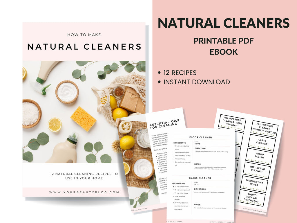 Natural Cleaning Products Recipe Book Ebook With 12 Natural Cleaner Recipes With Essential Oils Plus Labels
