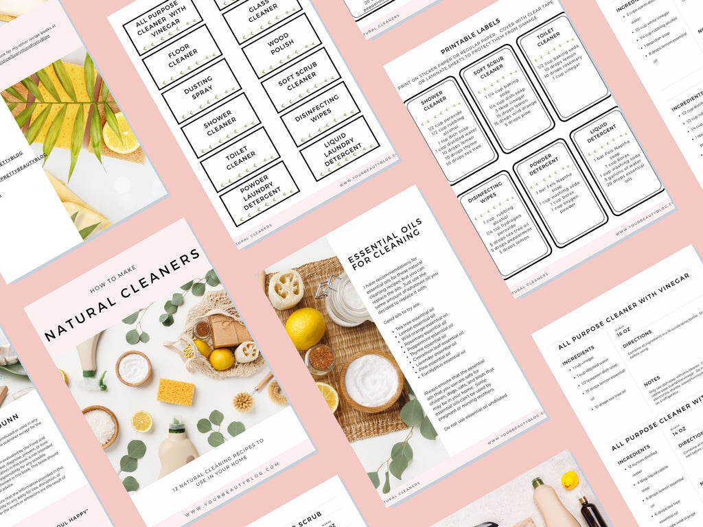 Natural Cleaning Products Recipe Book Ebook With 12 Natural Cleaner Recipes With Essential Oils Plus Labels