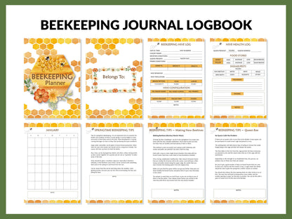 Beekeeping Log Book Printable Beekeeping Journal Beekeeping Record Book for Beekeeper's Apiculture Homestead Honey Bee Honeybee Beehive Hive