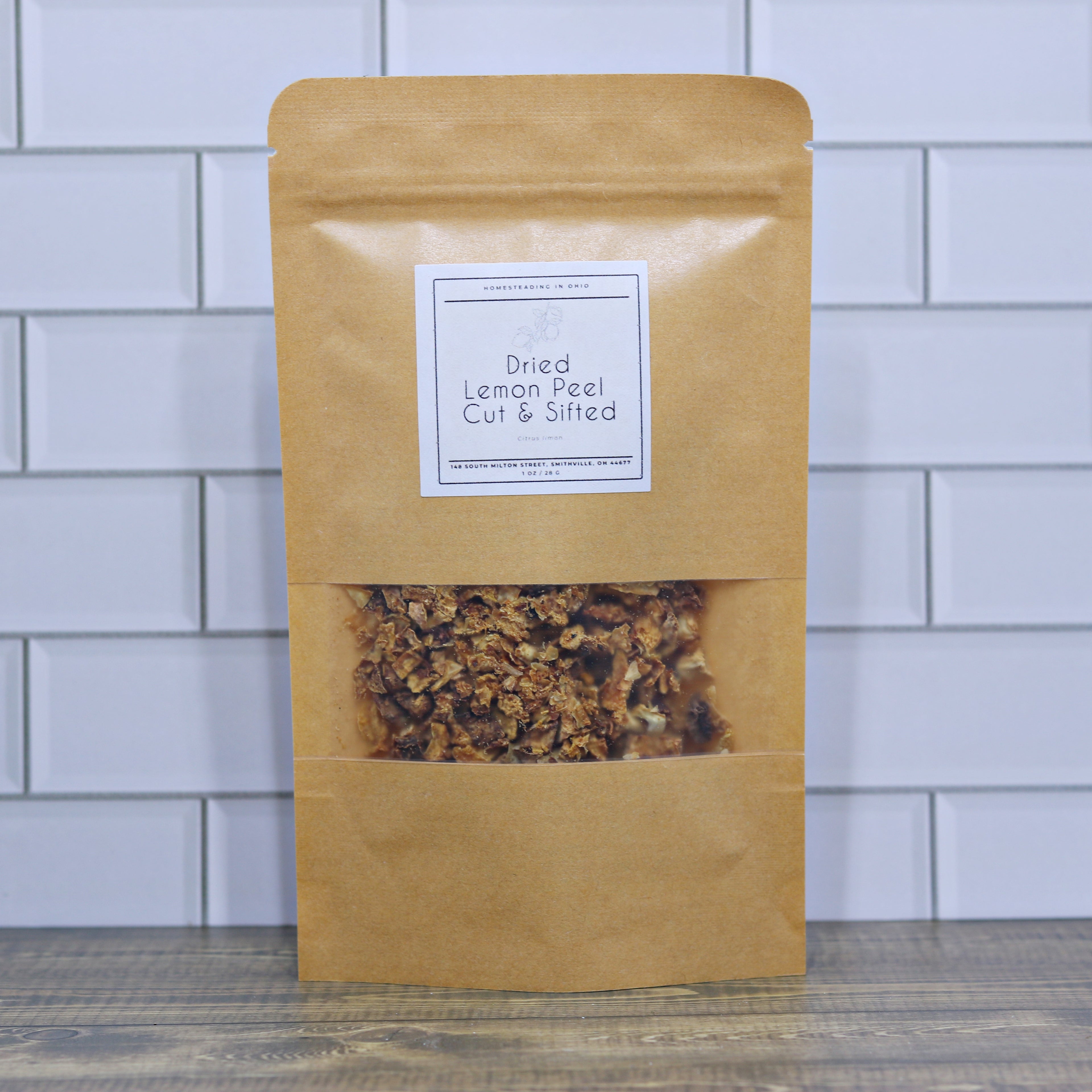 Dried Lemon Peel 1 Ounce Cut and Sifted